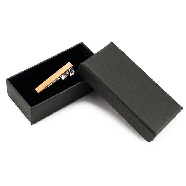 Luxury Ebony Wood Tie Clips - Tie Bar Clip RoseWood Tie Clips - Formal Business Wedding (MA4)(F17)