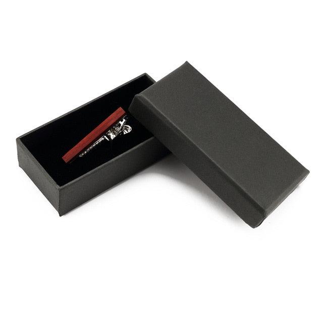 Luxury Ebony Wood Tie Clips - Tie Bar Clip RoseWood Tie Clips - Formal Business Wedding (MA4)(F17)