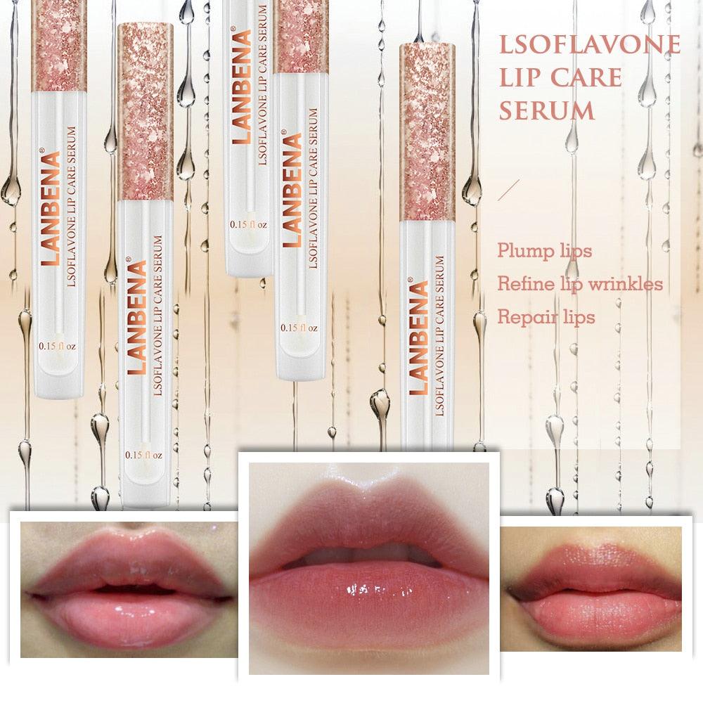 Lsoflavone Lip Care Serum Lip Plumper Lip Mask Increase Lip Elasticity Reduce Fine Lines Repairing Moisturizing (D86)(M3)(1U86)