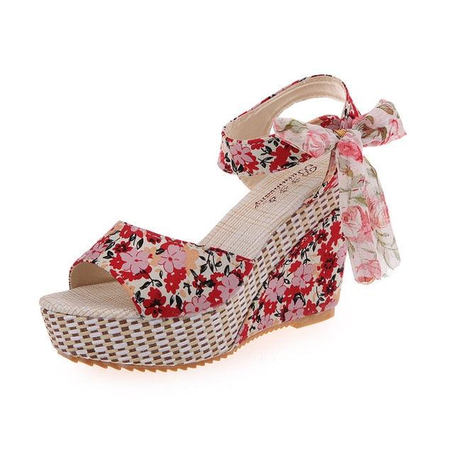 Gorgeous Summer Beach Boho Floral Wedge Sandals (SS3)(SH2)(SS1)