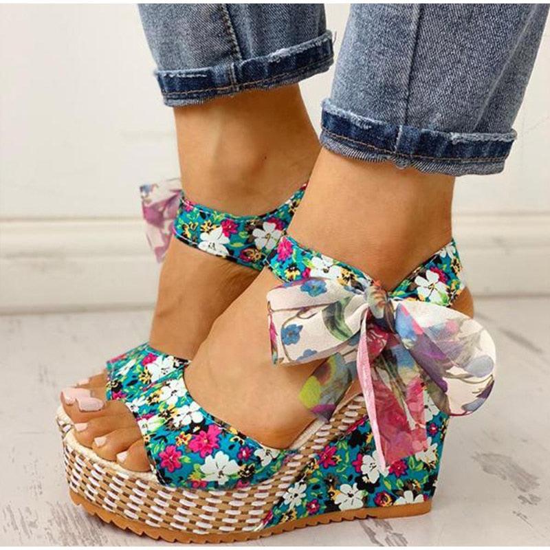 Gorgeous Summer Beach Boho Floral Wedge Sandals (SS3)(SH2)(SS1)