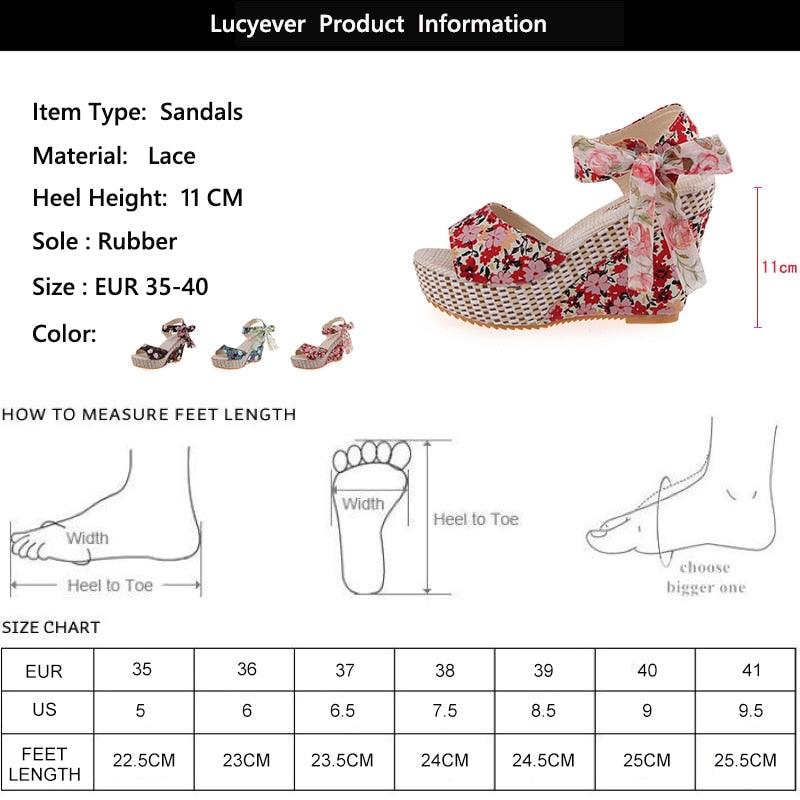 Gorgeous Summer Beach Boho Floral Wedge Sandals (SS3)(SH2)(SS1)