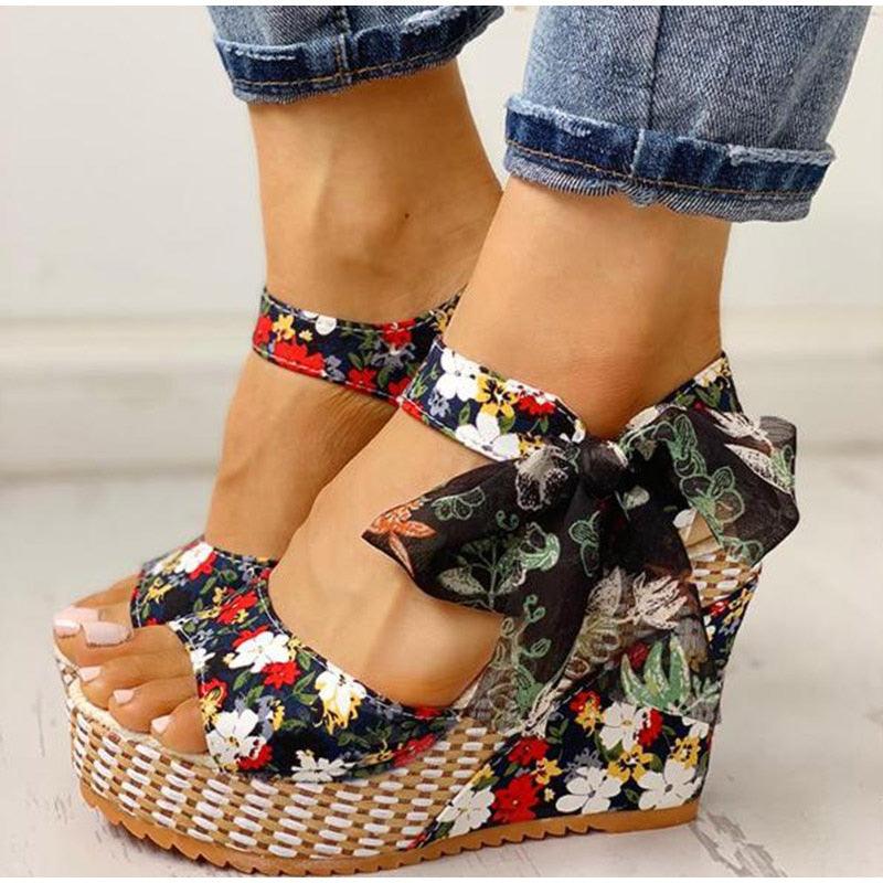 Gorgeous Summer Beach Boho Floral Wedge Sandals (SS3)(SH2)(SS1)