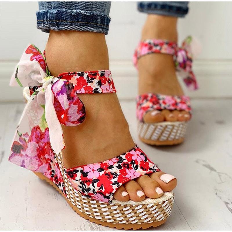 Gorgeous Summer Beach Boho Floral Wedge Sandals (SS3)(SH2)(SS1)