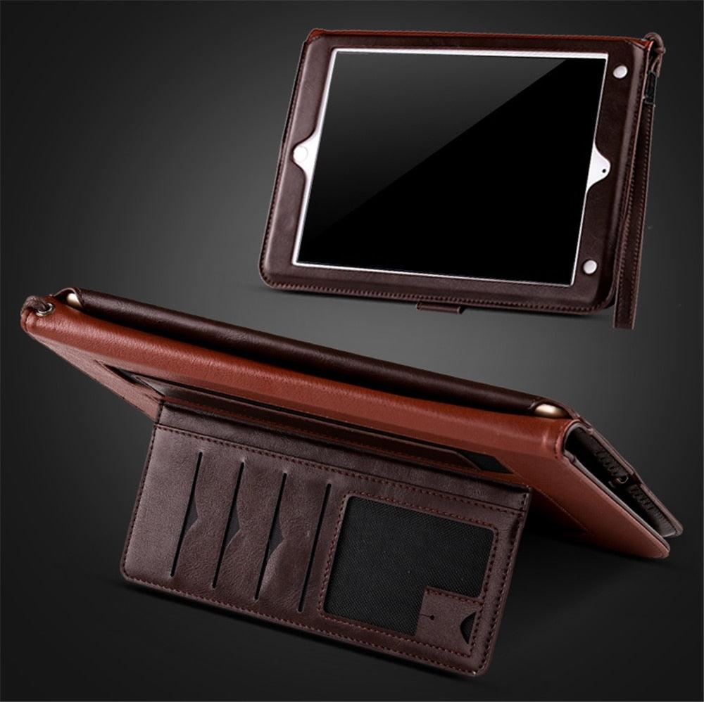 Luxury Leather Case for iPad pro 9.7 Retro Briefcase Auto Wake Up Sleep Hand Belt Holder Stand Flip Cover for iPad pro 9.7 (D47)(TLC3)
