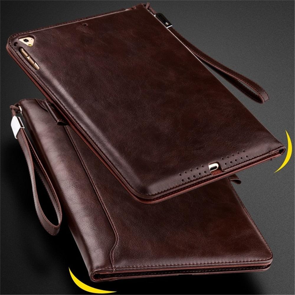 Luxury Leather Case for iPad pro 9.7 Retro Briefcase Auto Wake Up Sleep Hand Belt Holder Stand Flip Cover for iPad pro 9.7 (D47)(TLC3)