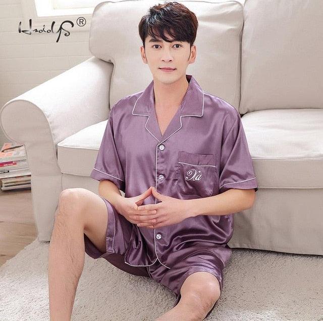 Luxury Pajama suit - Couple Pajama Sets - Silk Sweet Sleepwear - Men & Women Clothes (ZP3)