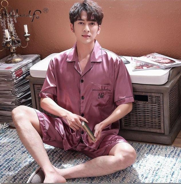 Luxury Pajama suit - Couple Pajama Sets - Silk Sweet Sleepwear - Men & Women Clothes (ZP3)