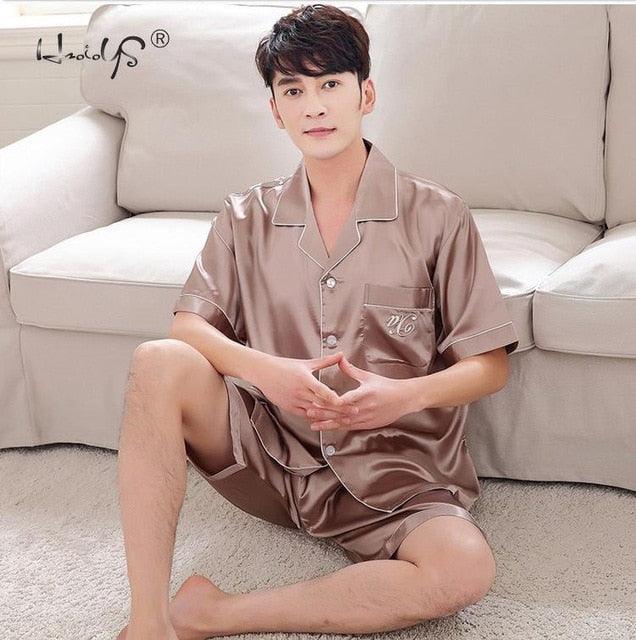 Luxury Pajama suit - Couple Pajama Sets - Silk Sweet Sleepwear - Men & Women Clothes (ZP3)