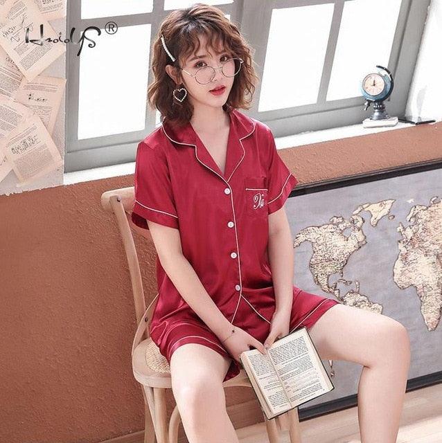 Luxury Pajama suit - Couple Pajama Sets - Silk Sweet Sleepwear - Men & Women Clothes (ZP3)