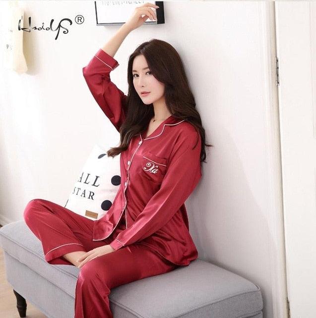 Luxury Pajama suit - Couple Pajama Sets - Silk Sweet Sleepwear - Men & Women Clothes (ZP3)