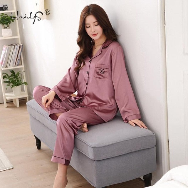 Luxury Pajama suit - Couple Pajama Sets - Silk Sweet Sleepwear - Men & Women Clothes (ZP3)