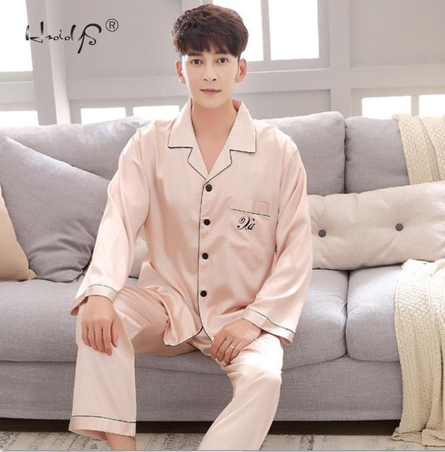 Luxury Pajama suit - Couple Pajama Sets - Silk Sweet Sleepwear - Men & Women Clothes (ZP3)