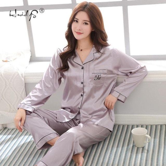 Luxury Pajama suit - Couple Pajama Sets - Silk Sweet Sleepwear - Men & Women Clothes (ZP3)