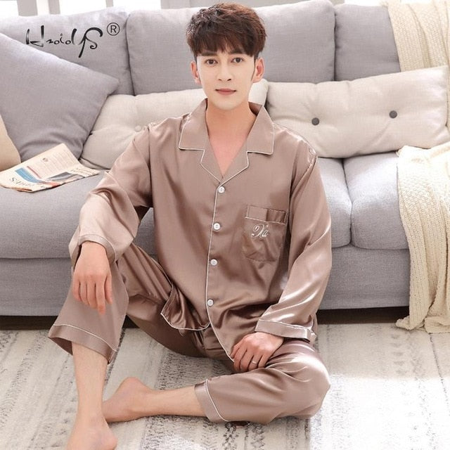 Luxury Pajama suit - Couple Pajama Sets - Silk Sweet Sleepwear - Men & Women Clothes (ZP3)