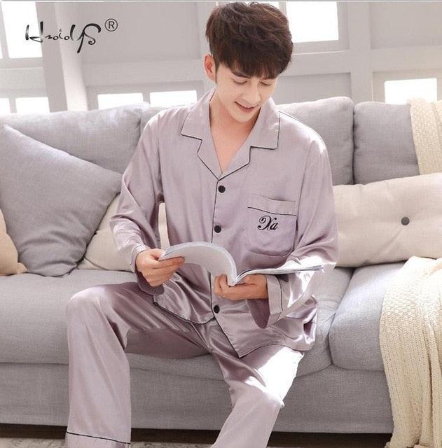 Luxury Pajama suit - Couple Pajama Sets - Silk Sweet Sleepwear - Men & Women Clothes (ZP3)