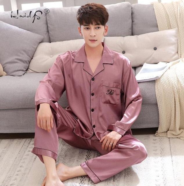 Luxury Pajama suit - Couple Pajama Sets - Silk Sweet Sleepwear - Men & Women Clothes (ZP3)