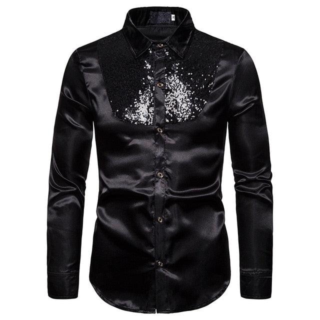 Luxury Royal Glitter Blazer Jacket - Men Flower Lapel 2 Color Conversion Blazers (T2M)(CC5)