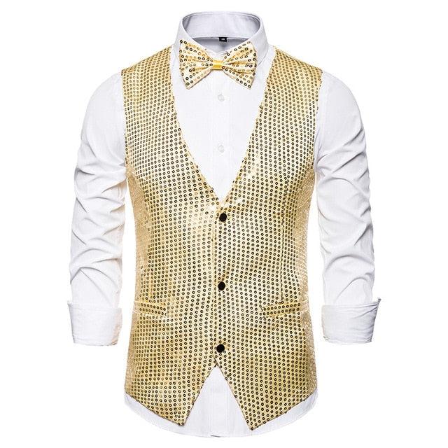 Luxury Royal Glitter Blazer Jacket - Men Flower Lapel 2 Color Conversion Blazers (T2M)(CC5)