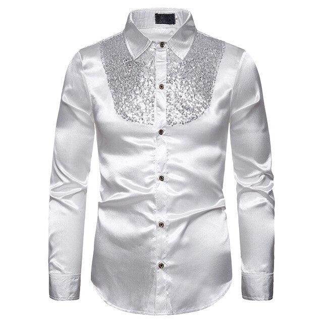 Luxury Royal Glitter Blazer Jacket - Men Flower Lapel 2 Color Conversion Blazers (T2M)(CC5)