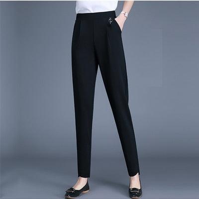 Great Large Size Women Office Work Pants - Formal Suit Trousers -Striped Pants (BP)(F25)