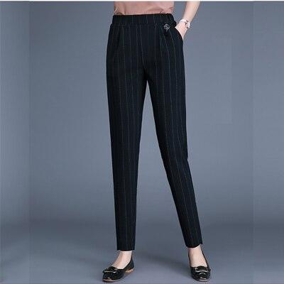 Great Large Size Women Office Work Pants - Formal Suit Trousers -Striped Pants (BP)(F25)