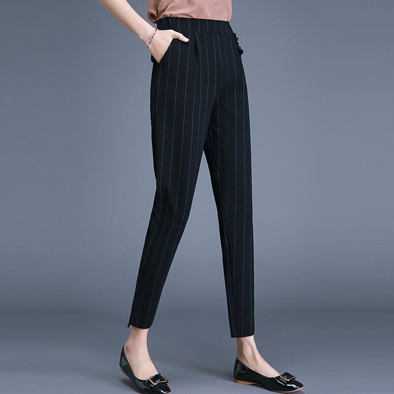 Great Large Size Women Office Work Pants - Formal Suit Trousers -Striped Pants (BP)(F25)