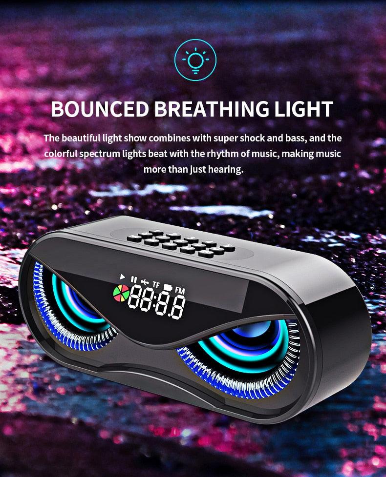 M6 Cool Owl Design Bluetooth Speaker - LED Flash Wireless Loudspeaker FM Radio Alarm Clock TF Card Support Select Songs By Number (D57)(HA)
