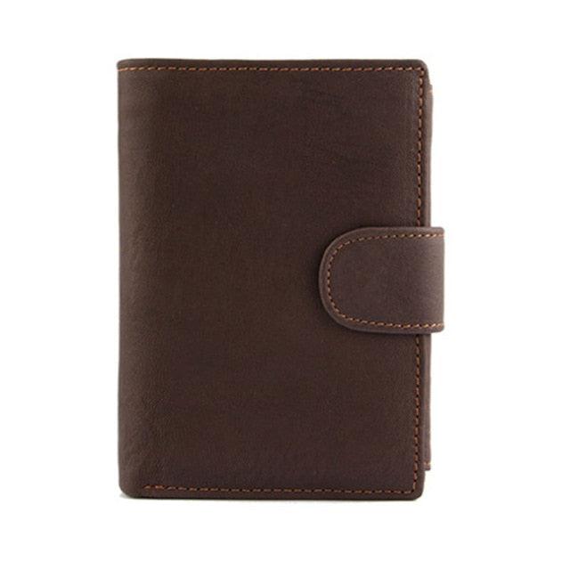 Men Wallet Oil Wax Cowhide Genuine Leather Wallets - Coin Clutch Short Wallet 13.5cm (D17)(MA5)