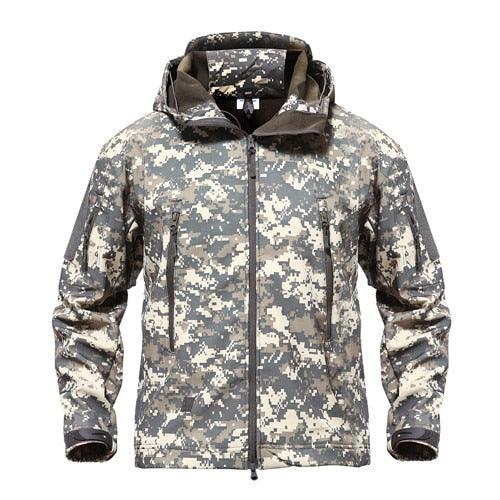 Skin Military Jacket - Men Waterproof Tactical Camouflage Army Hoody Jacket Winter Coat (2U100)