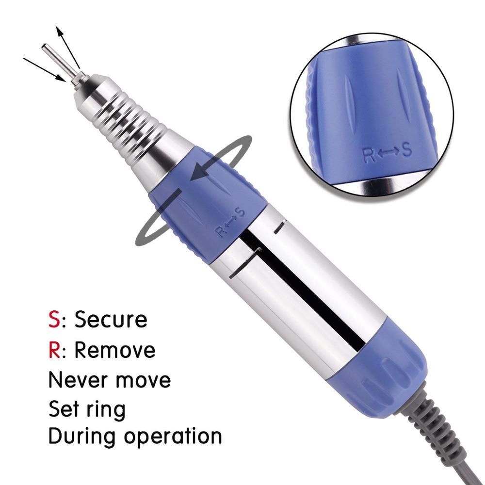 30000RPM JD700 Electric Nail Drill Machine Foot Pedal Acrylic Bits Set High-Speed Bearings Low Heat Low Noise (N3)(1U85)