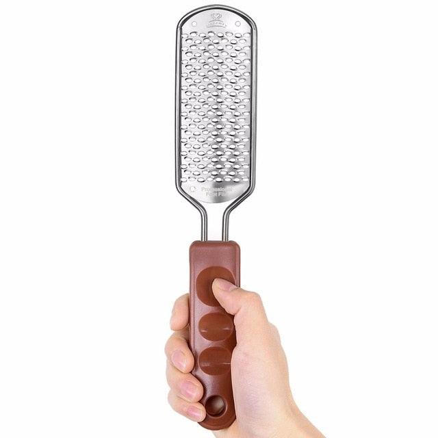 Stainless Steel Coarse Callus Remover Foot File Blade Replaceable Pedicure Rasp Cuticle Cutter Tool Big Holes (D85)(N3)