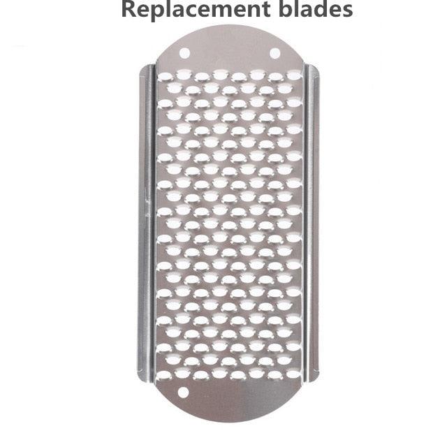 Stainless Steel Coarse Callus Remover Foot File Blade Replaceable Pedicure Rasp Cuticle Cutter Tool Big Holes (D85)(N3)