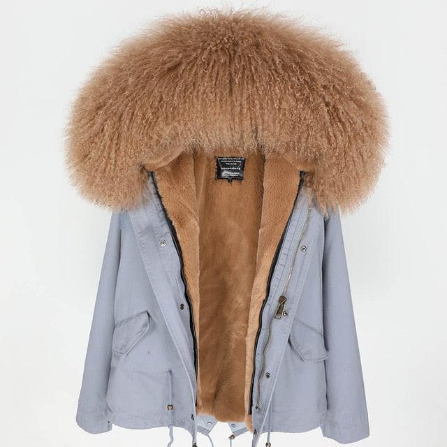 Gorgeous Women Winter Coats - Winter Jacket Natural Real Wool Coat - Woman Jacket (1U23)