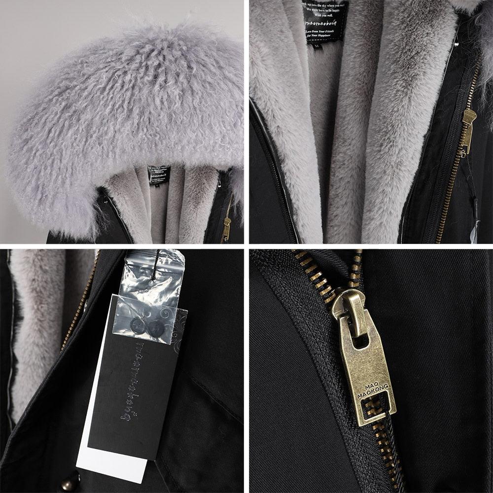 Gorgeous Women Winter Coats - Winter Jacket Natural Real Wool Coat - Woman Jacket (1U23)