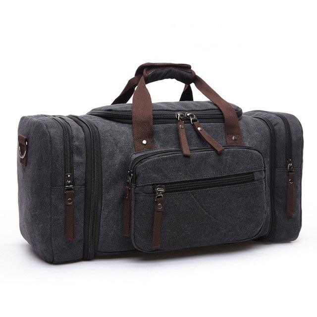 Men Travel Bag - Canvas Multifunction Leather Bags - Carry on Luggage Bag (LT3)(F78)