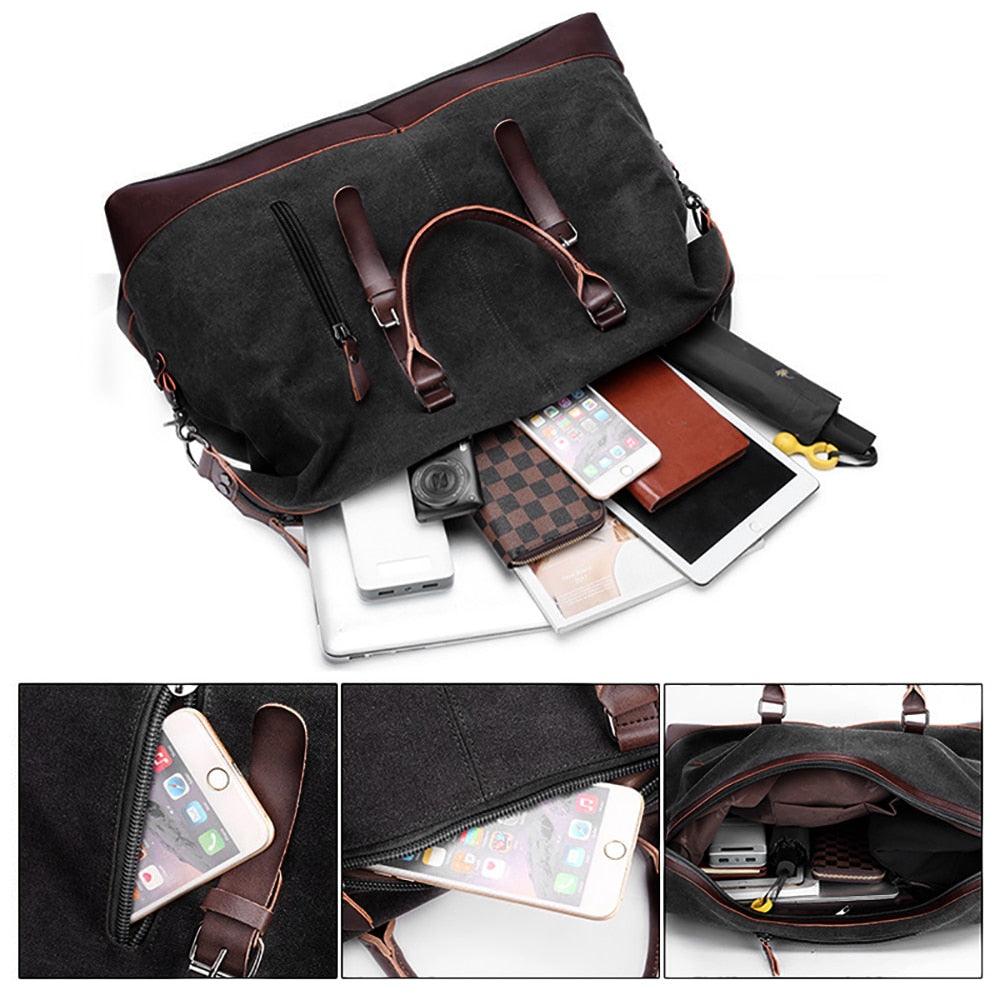 Duffel Canvas Leisure Bags - Travel Large Capacity Luggage Wild Handbags (1U78)(LT3)
