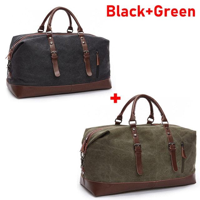 Men's Duffel Canvas Bags - Overnight Travel Bags -Large Capacity Luggage - Wild Bag Leisure Handbags (1U78)(LT3)