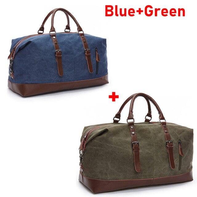 Men's Duffel Canvas Bags - Overnight Travel Bags -Large Capacity Luggage - Wild Bag Leisure Handbags (1U78)(LT3)