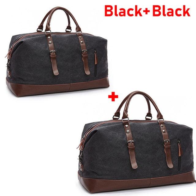 Men's Duffel Canvas Bags - Overnight Travel Bags -Large Capacity Luggage - Wild Bag Leisure Handbags (1U78)(LT3)