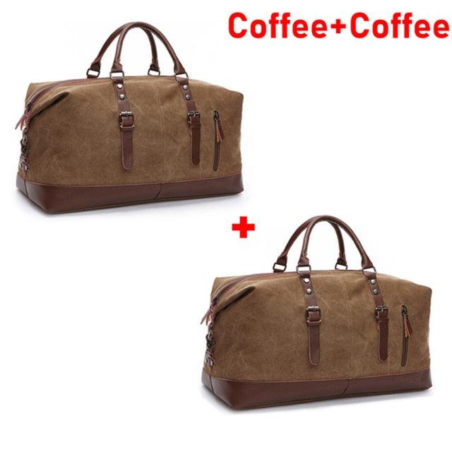 Men's Duffel Canvas Bags - Overnight Travel Bags -Large Capacity Luggage - Wild Bag Leisure Handbags (1U78)(LT3)
