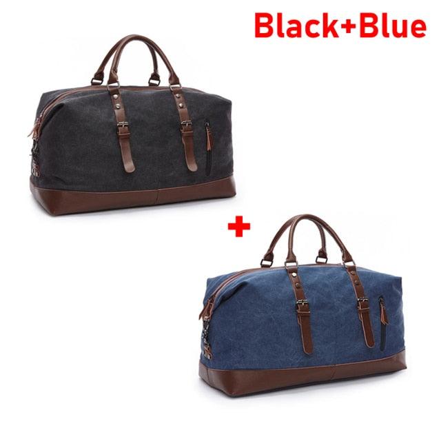 Men's Duffel Canvas Bags - Overnight Travel Bags -Large Capacity Luggage - Wild Bag Leisure Handbags (1U78)(LT3)