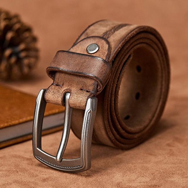 Great Men Belt - Pin Buckle Advanced Leather Belts - Jeans Casual Original Waistband (MA1)(F17)