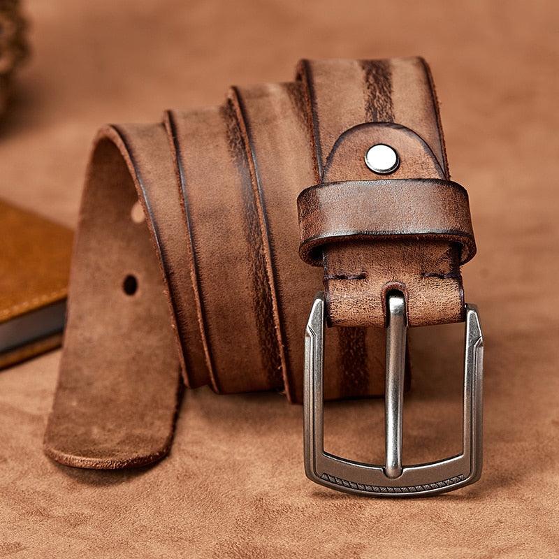 Great Men Belt - Pin Buckle Advanced Leather Belts - Jeans Casual Original Waistband (MA1)(F17)