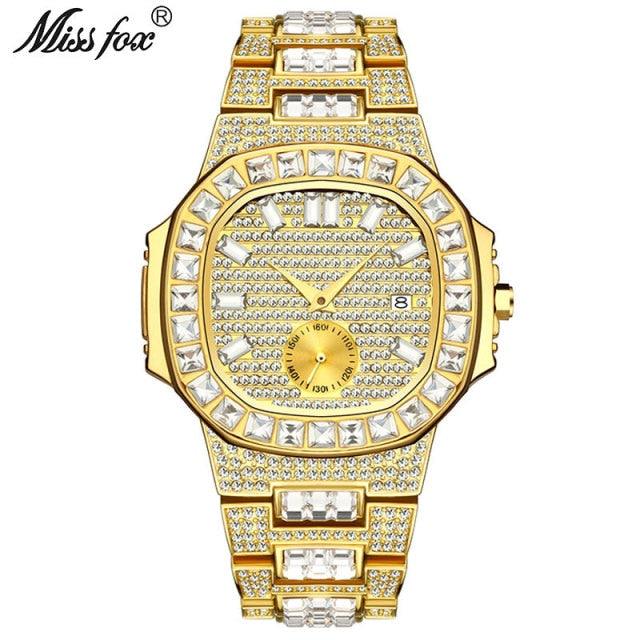 Great Watches -Luxury Full Diamond Quartz Watch - Bling Bling Jewelry Watch (1U82)