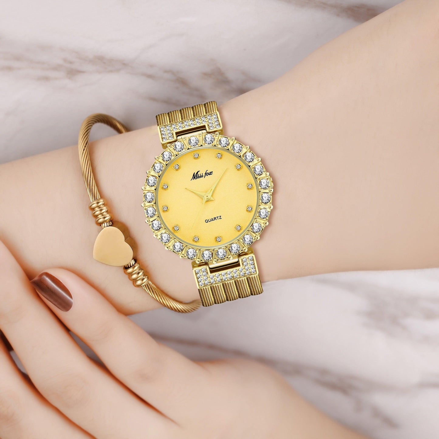 Beautiful Women's Luxury Watch - Waterproof Big Lab Diamond Ladies Wrist Watches (1U82)(9WH3)