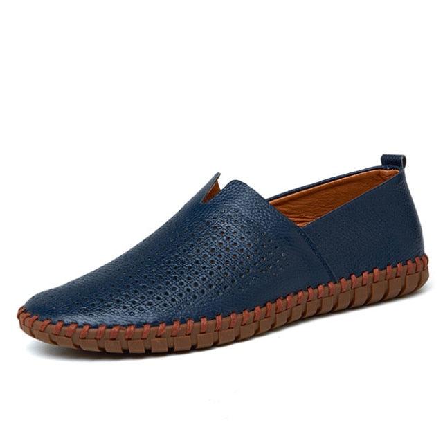 Genuine Men's Loafers Fashion Handmade Moccasins Soft Slip On Shoe (MSC2)(F12)