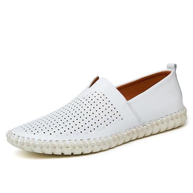 Genuine Men's Loafers Fashion Handmade Moccasins Soft Slip On Shoe (MSC2)(F12)
