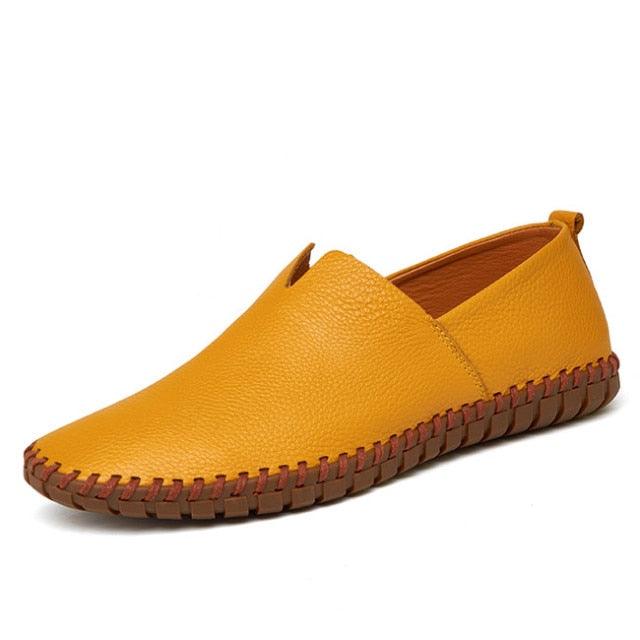 Genuine Men's Loafers Fashion Handmade Moccasins Soft Slip On Shoe (MSC2)(F12)