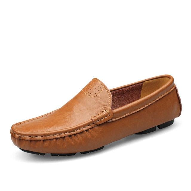 Soft Leather Men Loafers Handmade Casual Shoes - Men Moccasins Flat Shoes (MSC2)(F12)